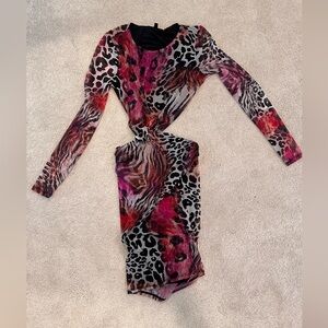 Guess Multicolor Animal Print Dress